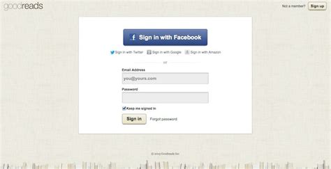 goodreads sign in with facebook|goodreads forgot password.